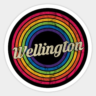 Wellington - Retro Rainbow Faded-Style Sticker